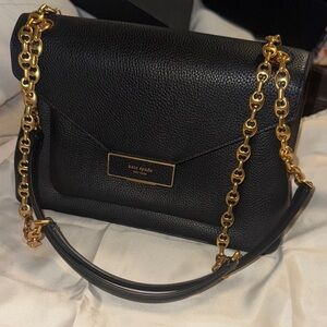 Kate Spade Black Shoulder Bag with Gold Chain